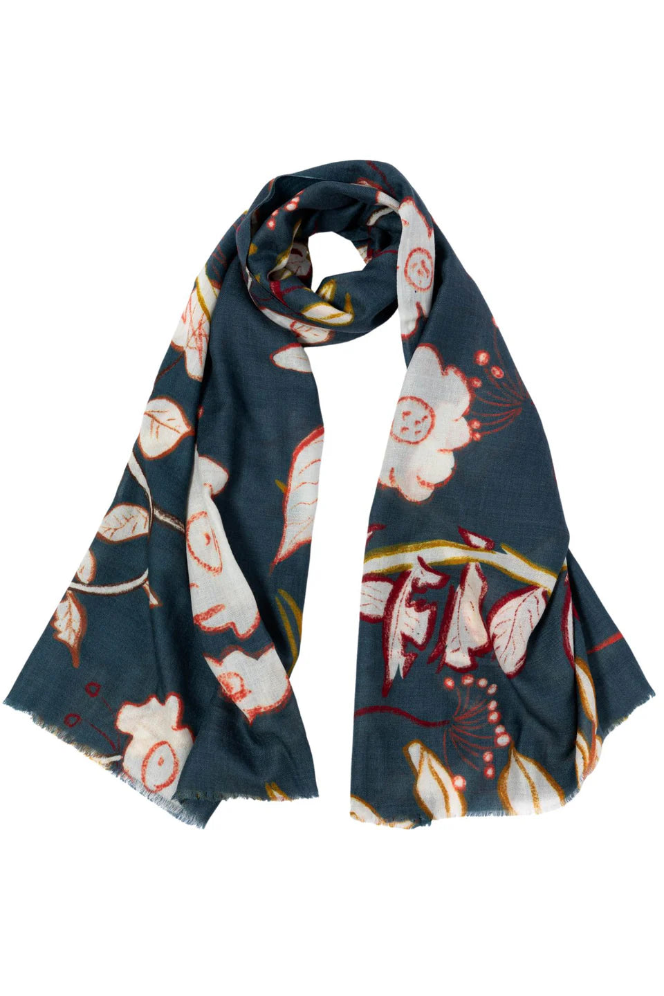 Teal Blooms Scarf